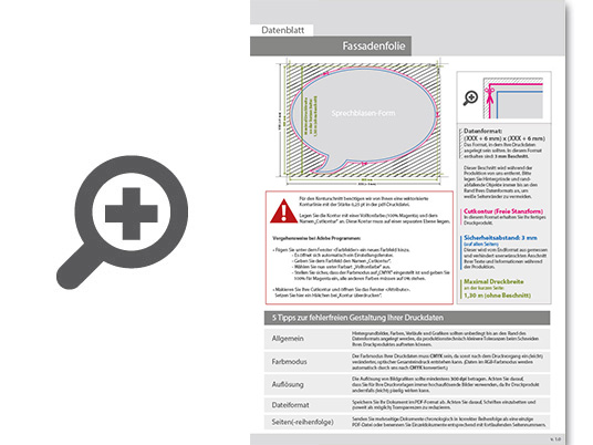 Product Bild hochwertige_fassadenfolie_in_sprechblase-form_konturgeschnitten___einseitig_4_0-farbig_bedruckt
