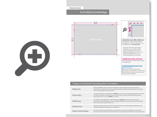 Product Bild schreibtischunterlage_din_a3_quer__25_blatt__4_0_farbig_bedruckt